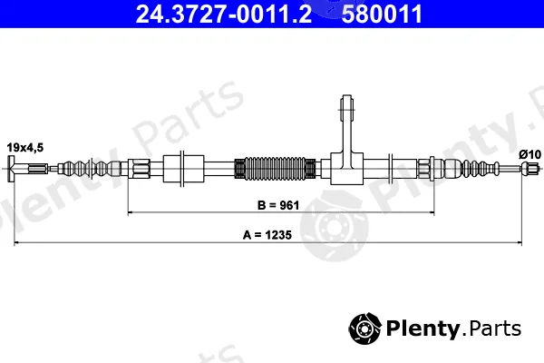 ATE 24.3727-0011.2 — Cable Pull, parking brake