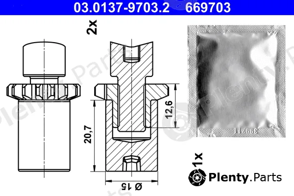 ATE 03.0137-9703.2 — Accessory Kit, parking brake shoes adjusting nut