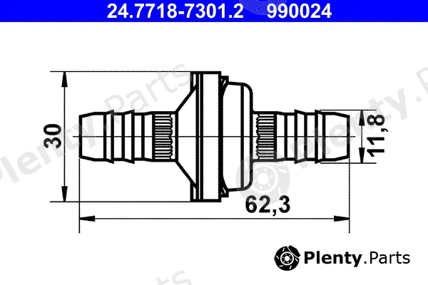 ATE 24.7718-7301.2 — Valve, vacuum hose