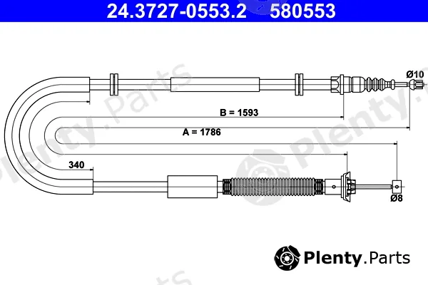 ATE 24.3727-0553.2 — Cable Pull, parking brake
