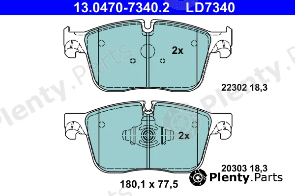 ATE 13.0470-7340.2 — Brake Pad Set, disc brake ATE Ceramic