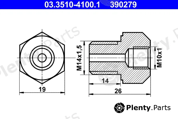 ATE 03.3510-4100.1 — Adapter, brake line