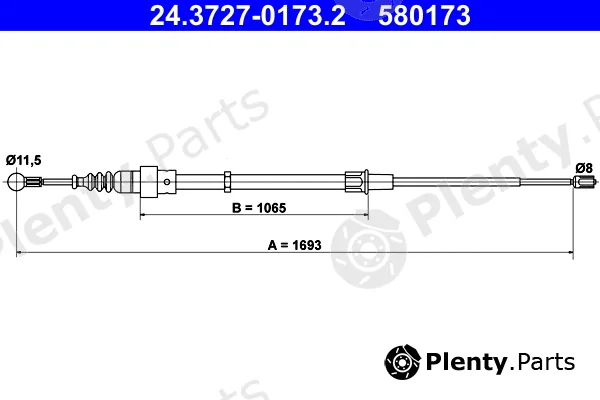 ATE 24.3727-0173.2 — Cable Pull, parking brake