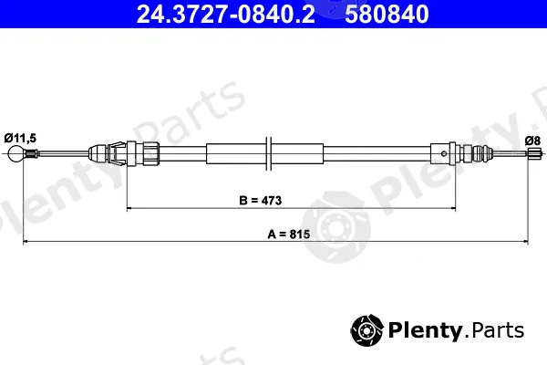 ATE 24.3727-0840.2 — Cable Pull, parking brake
