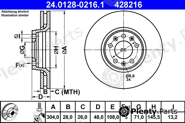 ATE 24.0128-0216.1 — Brake Disc