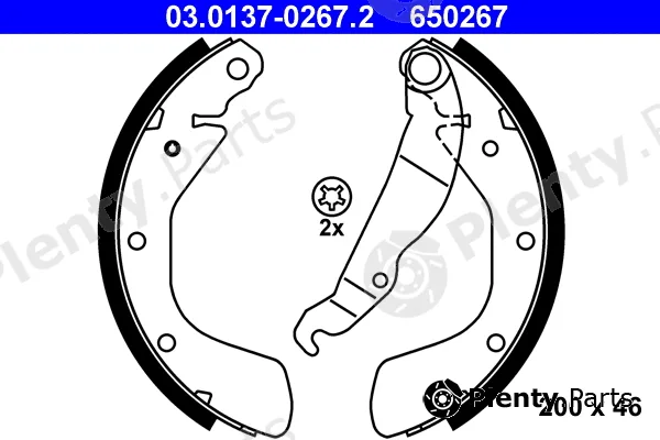 ATE 03.0137-0267.2 — Brake Shoe Set