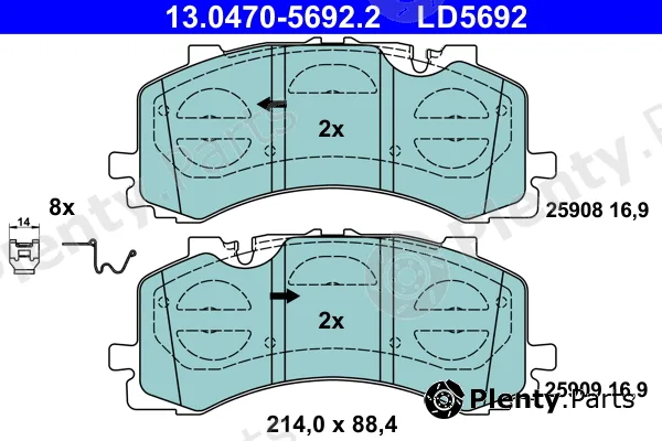 ATE 13.0470-5692.2 — Brake Pad Set, disc brake ATE Ceramic