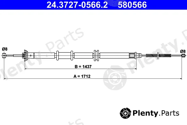 ATE 24.3727-0566.2 — Cable Pull, parking brake