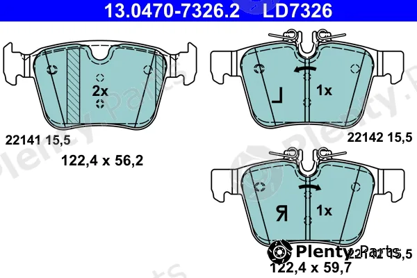ATE 13.0470-7326.2 — Brake Pad Set, disc brake ATE Ceramic