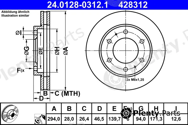 ATE 24.0128-0312.1 — Brake Disc