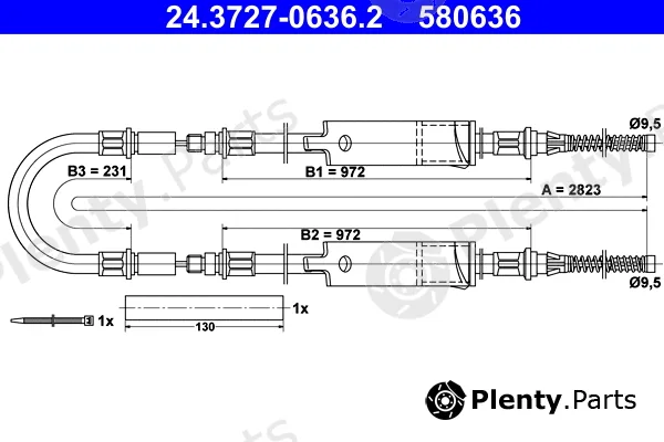 ATE 24.3727-0636.2 — Cable Pull, parking brake