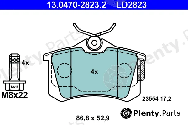 ATE 13.0470-2823.2 — Brake Pad Set, disc brake ATE Ceramic
