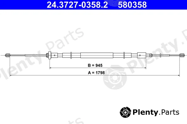 ATE 24.3727-0358.2 — Cable Pull, parking brake