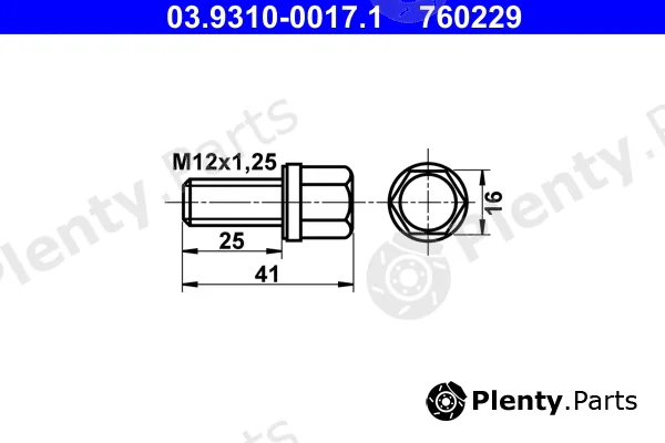 ATE 03.9310-0017.1 — Clamping Screw, flaring tool
