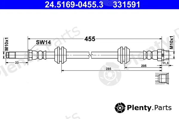 ATE 24.5169-0455.3 — Brake Hose