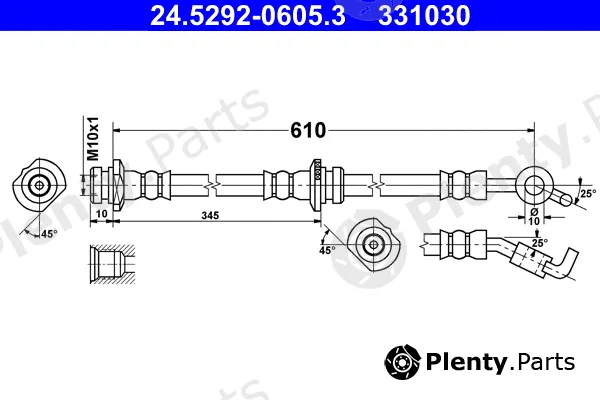 ATE 24.5292-0605.3 — Brake Hose