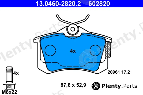 ATE 13.0460-2820.2 — Brake Pad Set, disc brake