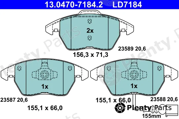 ATE 13.0470-7184.2 — Brake Pad Set, disc brake ATE Ceramic