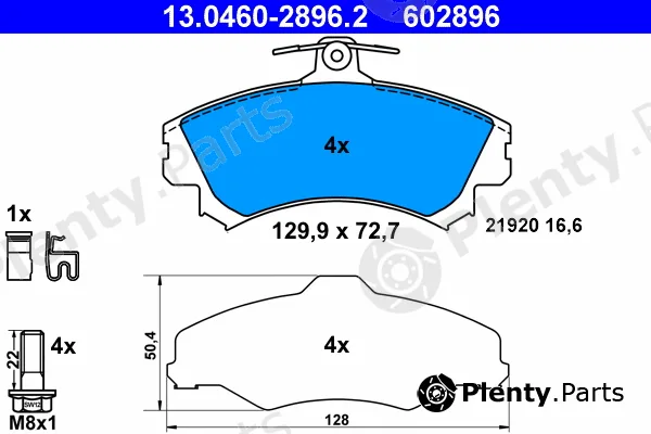 ATE 13.0460-2896.2 — Brake Pad Set, disc brake