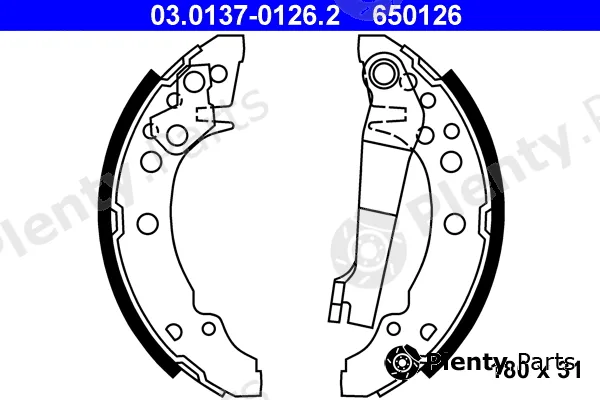 ATE 03.0137-0126.2 — Brake Shoe Set
