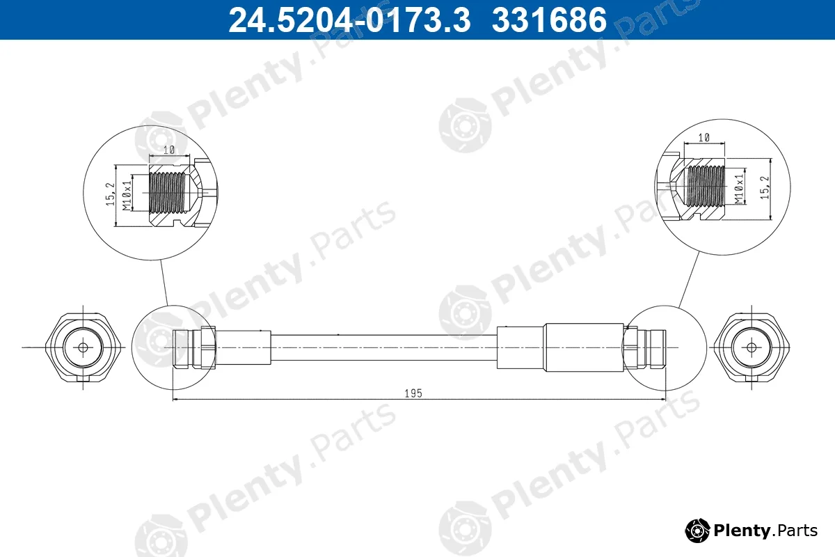 ATE 24.5204-0173.3 — Brake Hose