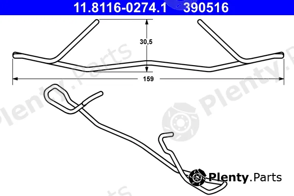 ATE 11.8116-0274.1 — Spring, brake caliper