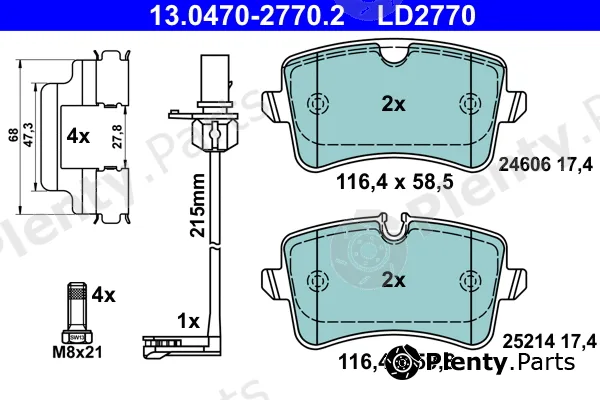 ATE 13.0470-2770.2 — Brake Pad Set, disc brake ATE Ceramic