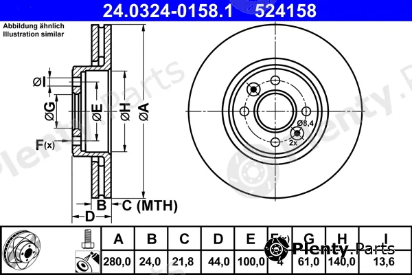 ATE 24.0324-0158.1 — Brake Disc PowerDisc