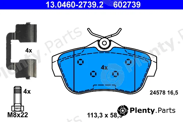 ATE 13.0460-2739.2 — Brake Pad Set, disc brake