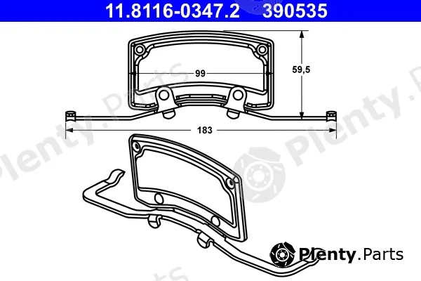 ATE 11.8116-0347.2 — Spring, brake caliper