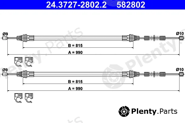ATE 24.3727-2802.2 — Cable Pull, parking brake