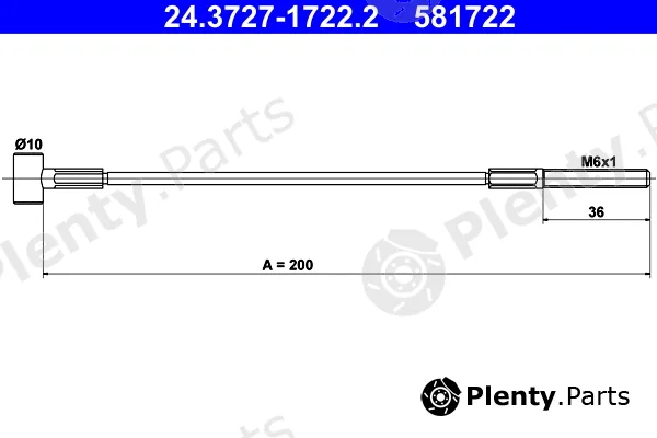 ATE 24.3727-1722.2 — Cable Pull, parking brake