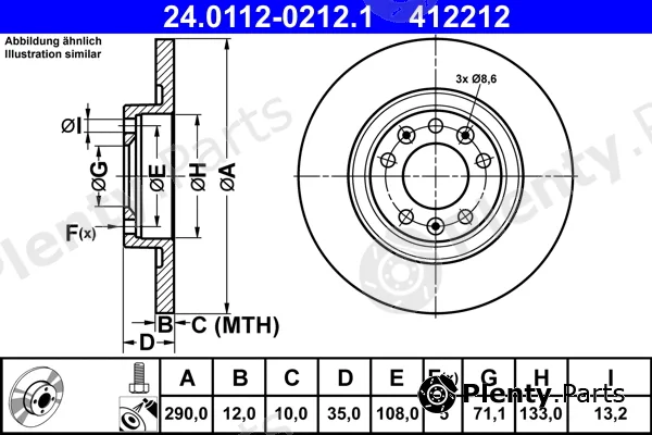 ATE 24.0112-0212.1 — Brake Disc