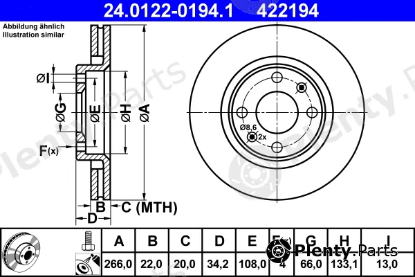 ATE 24.0122-0194.1 — Brake Disc