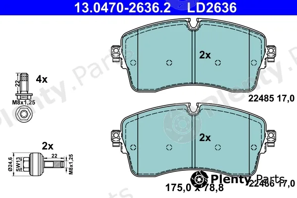 ATE 13.0470-2636.2 — Brake Pad Set, disc brake ATE Ceramic