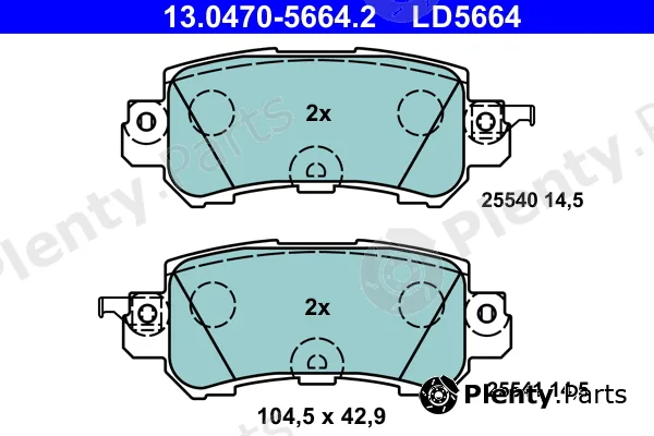 ATE 13.0470-5664.2 — Brake Pad Set, disc brake ATE Ceramic
