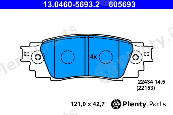 ATE 13.0460-5693.2 — Brake Pad Set, disc brake