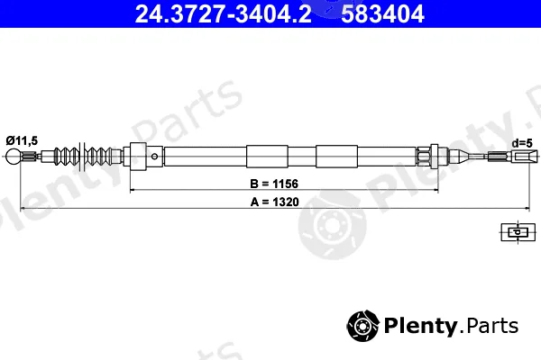 ATE 24.3727-3404.2 — Cable Pull, parking brake