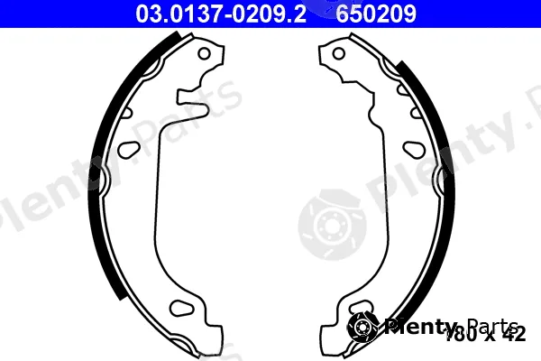 ATE 03.0137-0209.2 — Brake Shoe Set