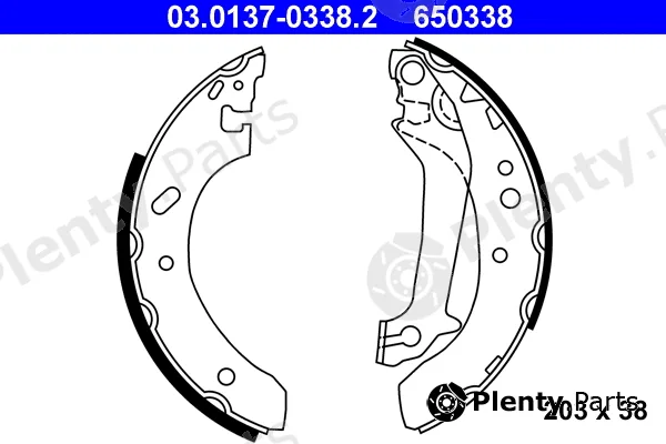 ATE 03.0137-0338.2 — Brake Shoe Set