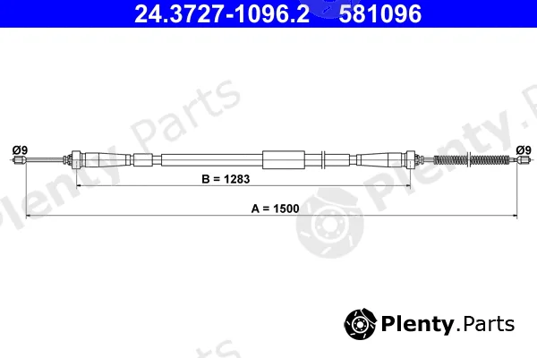 ATE 24.3727-1096.2 — Cable Pull, parking brake