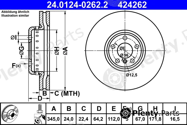 ATE 24.0124-0262.2 — Brake Disc
