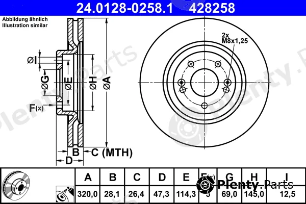 ATE 24.0128-0258.1 — Brake Disc