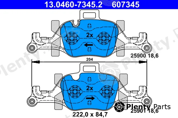 ATE 13.0460-7345.2 — Brake Pad Set, disc brake