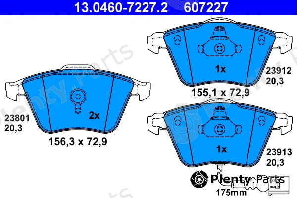 ATE 13.0460-7227.2 — Brake Pad Set, disc brake