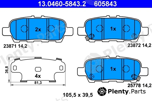 ATE 13.0460-5843.2 — Brake Pad Set, disc brake