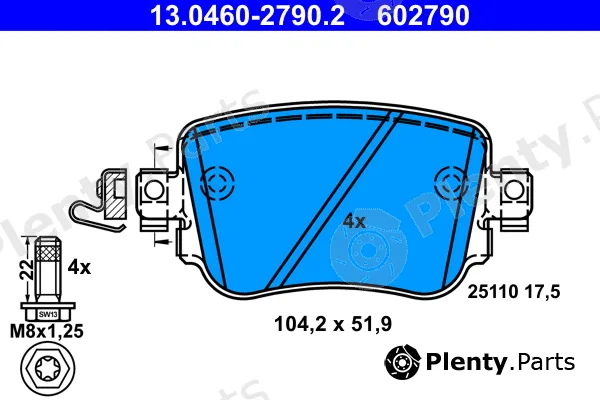 ATE 13.0460-2790.2 — Brake Pad Set, disc brake