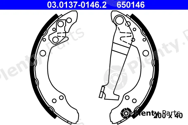 ATE 03.0137-0146.2 — Brake Shoe Set