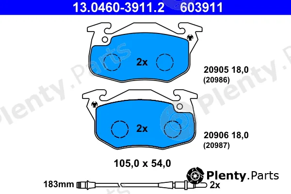 ATE 13.0460-3911.2 — Brake Pad Set, disc brake