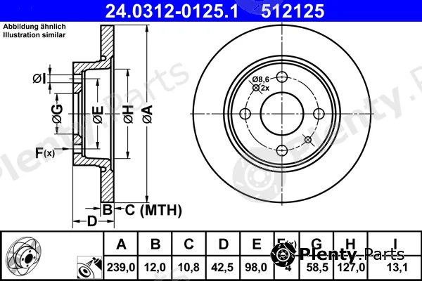 ATE 24.0312-0125.1 — Brake Disc PowerDisc